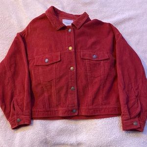 Red corduroy cropped jacked size XL